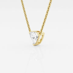 Caratbazaar Trillion Cut Lab Grown Diamond Solitaire 14k Gold Pendant
