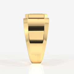 Caratbazaar Ultimate Prestige Lab Grown Diamond Men's 14K Yellow Gold Ring