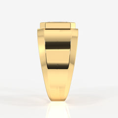 Caratbazaar Ultimate Prestige Lab Grown Diamond Men's 14K Yellow Gold Ring