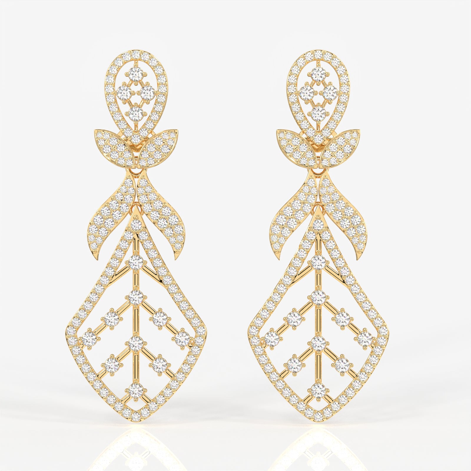 Celestial Bow Moissanite Danglers 14k Gold Earrings
