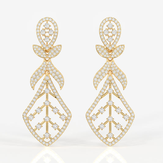 Celestial Bow Moissanite Danglers 14k Gold Earrings