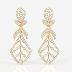 Celestial Bow Moissanite Danglers 14k Gold Earrings