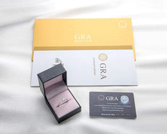 Certified Round Cut Moissanite Diamond Engagement Sterling Silver Ring