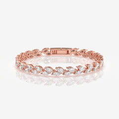 Classic Marquise Cut Moissanite Diamond Silver Bracelet
