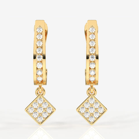 Diamond Dew Lab Grown Hoops 14k Gold Earrings