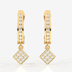 Diamond Dew Lab Grown Hoops 14k Gold Earrings