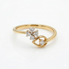 Round Cut Moissanite Diamond Sterling Silver Engagement Ring