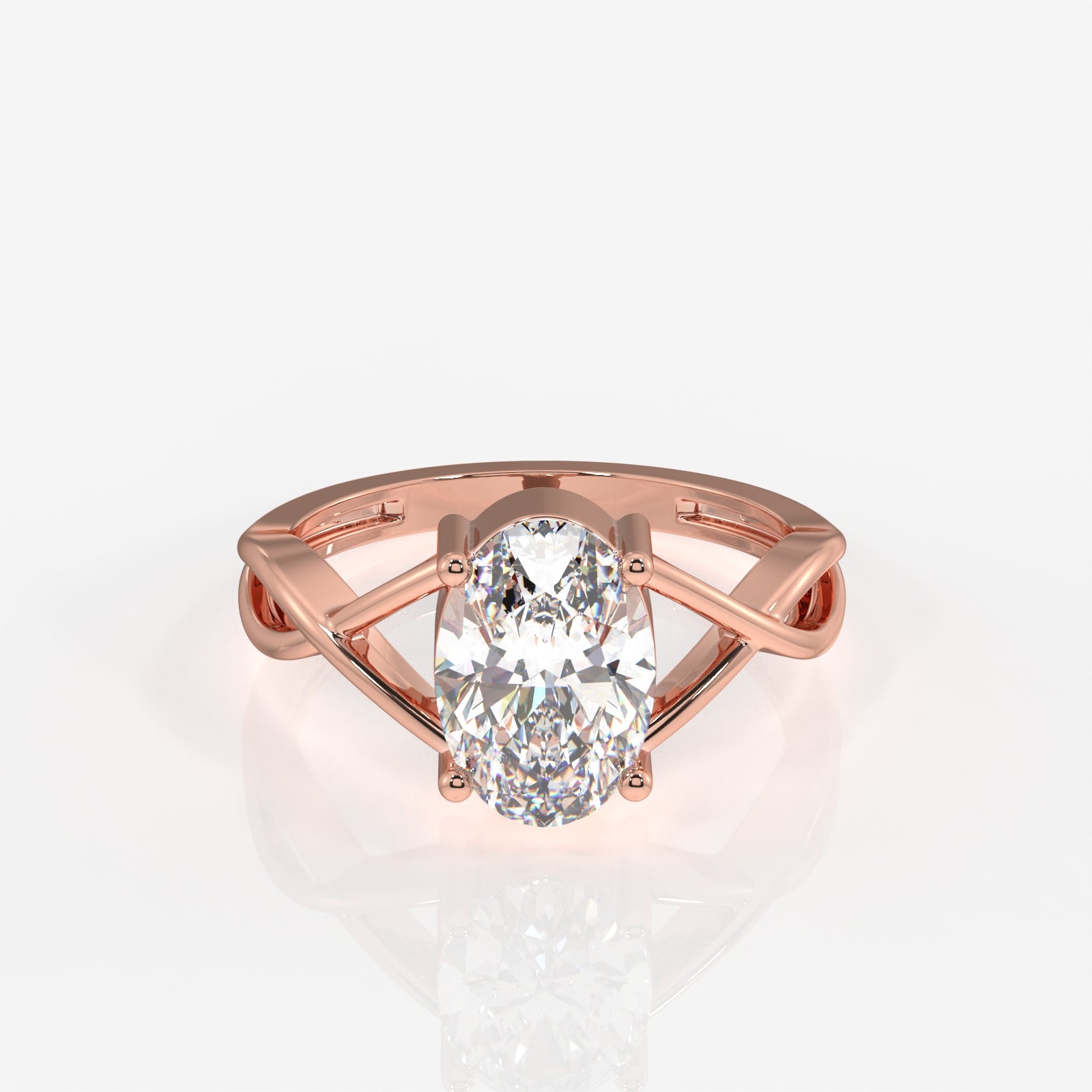 Get Oval Cut Moissanite Diamond Engagement Sterling Silver Ring