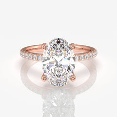 Get Oval Cut Moissanite Diamond Pave Sterling Silver Ring