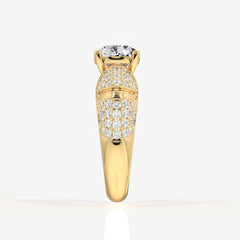 Portuguese Cut Moissanite Diamond Cocktail 18k Gold Rings