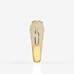 Portuguese Cut Moissanite Diamond, Luxe Accents Men's 18k Gold Ring