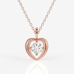 Round Cut Moissanite Diamond Fashion Sterling Silver Pendant