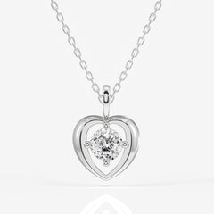 Portuguese Cut Moissanite Diamond Fashion Sterling Silver Pendant