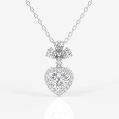 Heart Cut Lab Grown Diamond Fashion 14K Gold Pendant