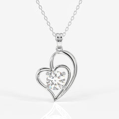 Round Cut Moissanite Diamond Fashion Sterling Silver Pendant