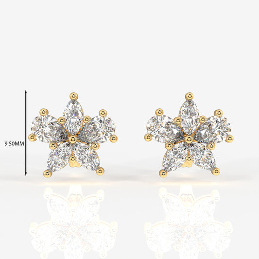 Pear & MarquiseCut Lab Grown Diamond Stud 14k Gold Earrings