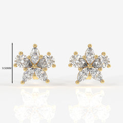 Pear & Marquise Cut Moissanite Diamond Stud Sterling Silver Earrings