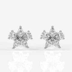 Pear & Marquise Cut Moissanite Diamond Stud Sterling Silver Earrings