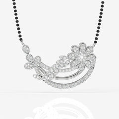 Round Cut Moissanite Diamond Women's Sterling Silver Mangalsutra