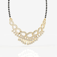 Round Cut Moissanite Diamond Women's Sterling Silver Mangalsutra