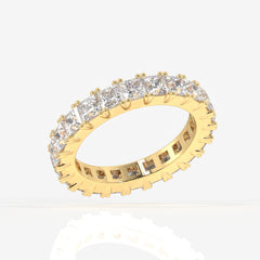 Princess Cut Moissanite Diamond Eternity Band Sterling Silver Ring