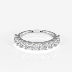 Princess Cut Moissanite Diamond Wedding Band Sterling Silver Ring