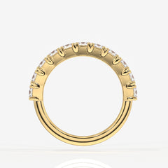 Princess Cut Moissanite Diamond Wedding Band Sterling Silver Ring