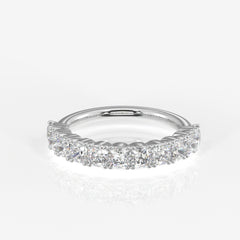 Cushion Cut Moissanite Diamond Wedding Band Sterling Silver Ring