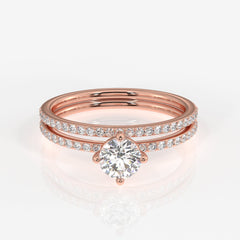 Round Cut Moissanite Diamond Engagement Sterling Silver Ring