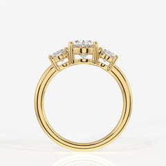 Oval Cut Moissanite Diamond Three Stone Sterling Silver Ring