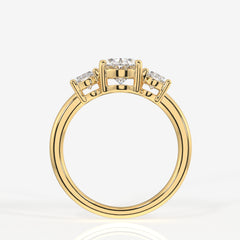 Oval Cut Moissanite Diamond Three Stone 14k Gold Ring