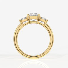 Radiant Cut Moissanite Diamond Three Stone Sterling Silver Ring