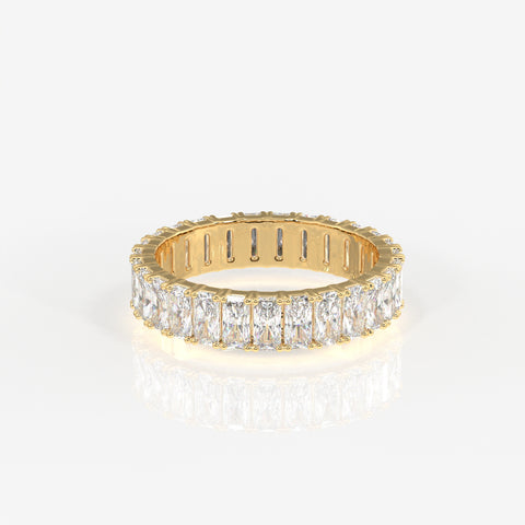Radiant Cut Lab Grown Diamond Eternity Band 14K Gold Ring