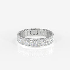 Radiant Cut Moissanite Diamond Eternity Band Sterling Silver Ring