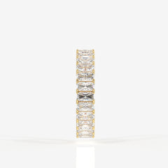 Radiant Cut Moissanite Diamond Eternity Band Sterling Silver Ring