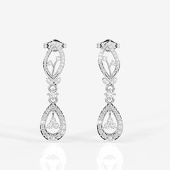Lumia Moissanite Diamond Wedding Sterling Silver Earrings
