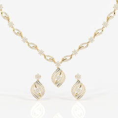 Florence Moissanite Diamond Bridal 14k Gold Necklace
