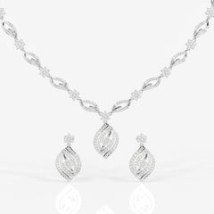 Florence Moissanite Diamond Bridal 14k Gold Necklace