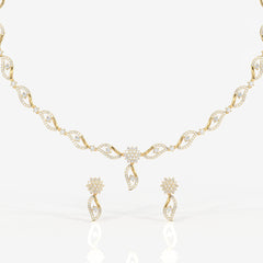 Elara Lab Grown Diamond Designer 18k Gold Necklace