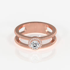 Regal Crown Portuguese Cut Moissanite Diamond Men's Sterling Silver Ring