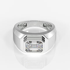 Imperial Elite Moissanite Diamond Men's Sterling Silver Ring