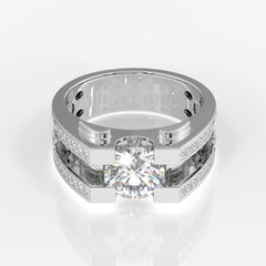 Moissanite Diamond, Albert Men's 18k Gold Ring
