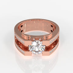 Moissanite Diamond, Albert Men's 18k Gold Ring
