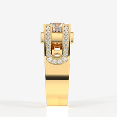 Moissanite Diamond, Albert Men's 18k Gold Ring