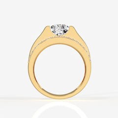 Portuguese Cut Lab Grown Diamond Men's 14K Yellow Gold Ring