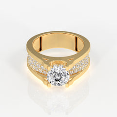 Portuguese Cut Lab Grown Diamond, Bruce Men's 14K Gold Ring
