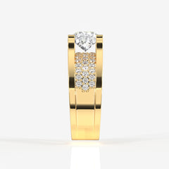 Portuguese Cut Lab Grown Diamond, Bruce Men's 14K Gold Ring