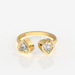 Heart Cut Moissanite Diamond Toi Moi 18K Gold Ring