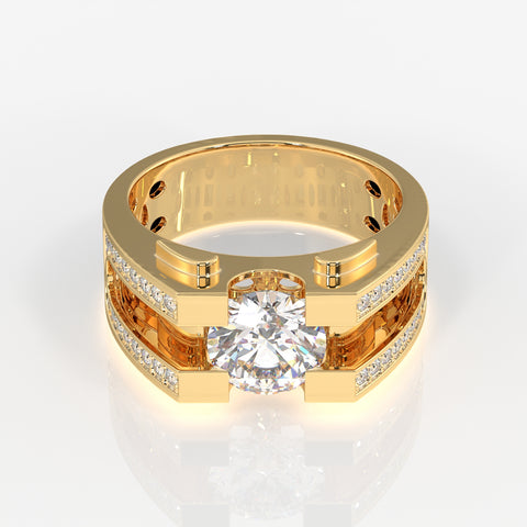 Lab Grown Diamond, Albert Men's 14k Gold Ring