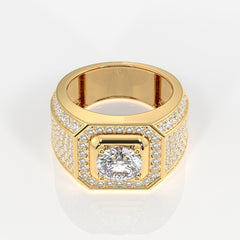 Lab Grown Diamond, Full Star Men's 14k Gold Ring